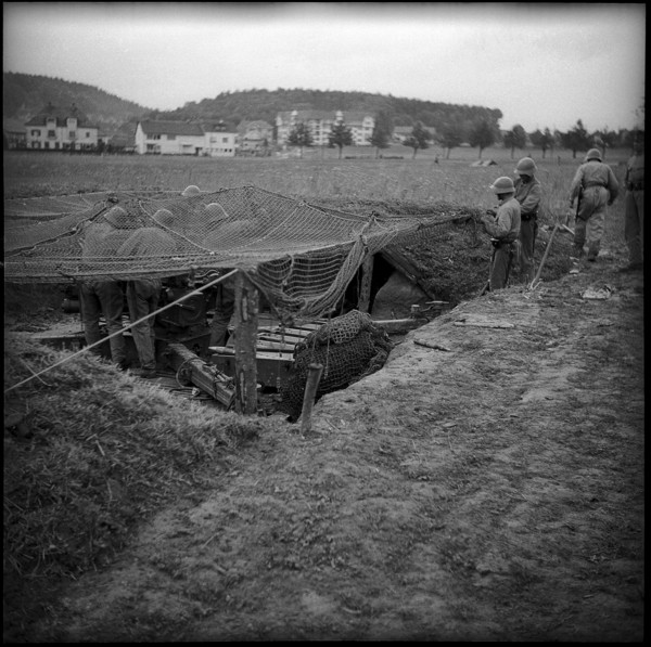 Camouflaged anti aircraft defence fort, Switzerland 1940.