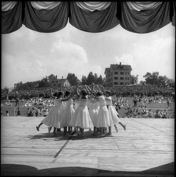 Ballet dancers at the children's party in St. Gallen, 1955.