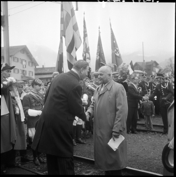 Alpnach, reception in honour of Ludwig von Moos, new elected federal councillor; 1959.