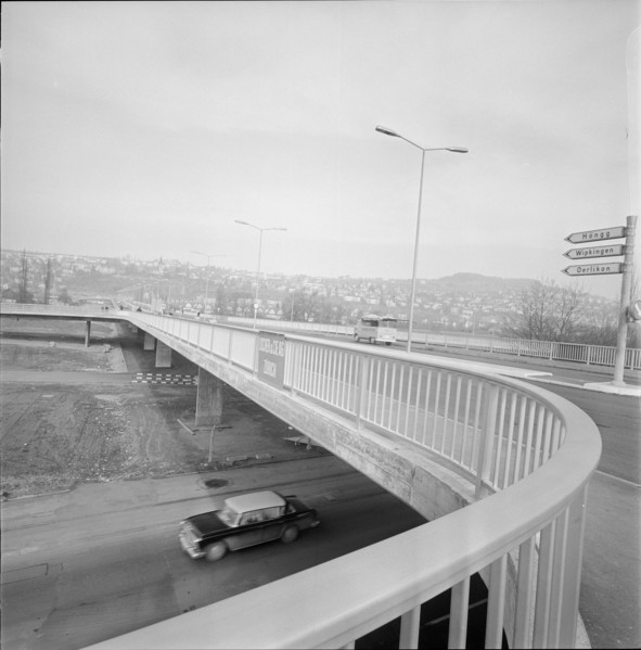 Zurich-Altstetten, new built Europa bridge; 1964.
