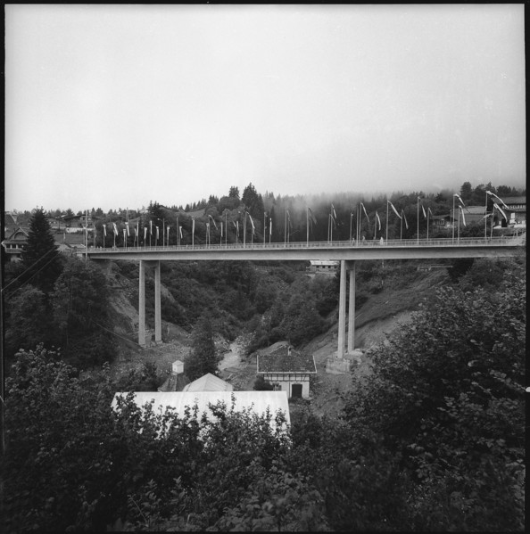 Flims, Stenna bridge, inauguration day; 1959.