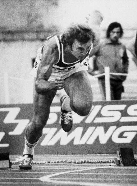 Athletics EC 1974 in Rome: sprinter Valeri Borsov.