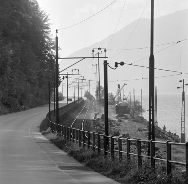 Railway tunnel Kerenzerberg under construction, 1957-1961.