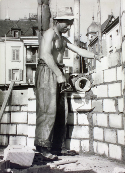 Bricklayer at Work, Zurich 1953.