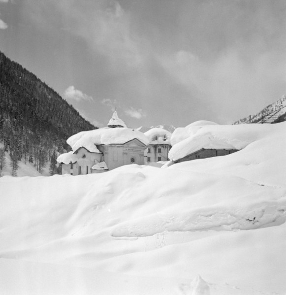 Village Villa in the Bedretto valley,  snow covered; 1951.