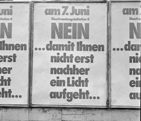 Vote campaign on Initiative against foreign infiltration 1970.