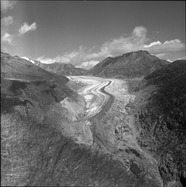 Aletsch Glacier, circa in 1950.