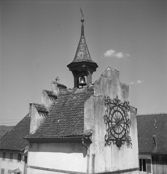 Tour de l'Horloge tower in Courrendlin; 1943.
