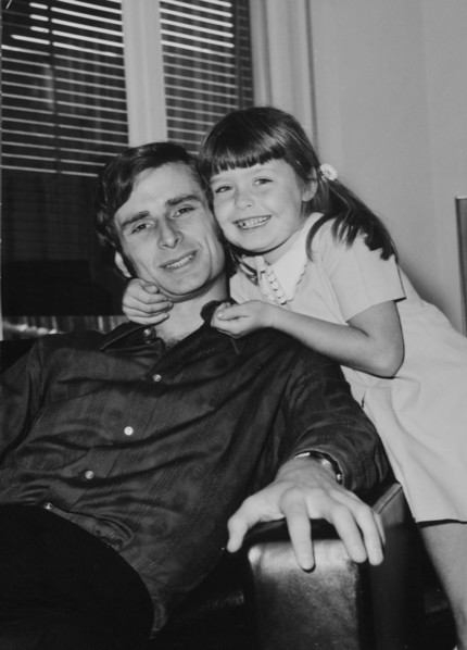Rolf Blättler and his daughter 1973.