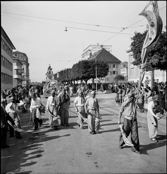 Braderie, public festival in La Chaux-de-Fonds, 1946.