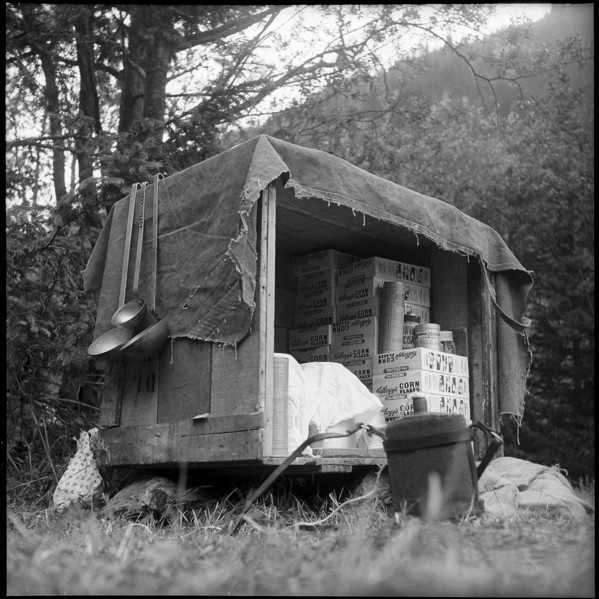 Supply stall in boyscouts camp in Kandersteg, 1950.