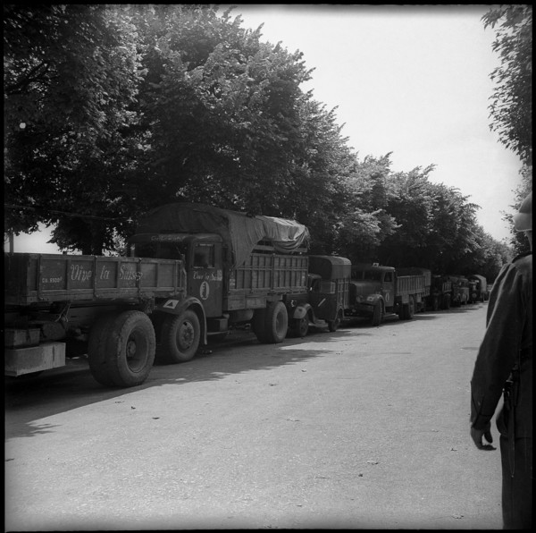 Parkierte Lastwagen.