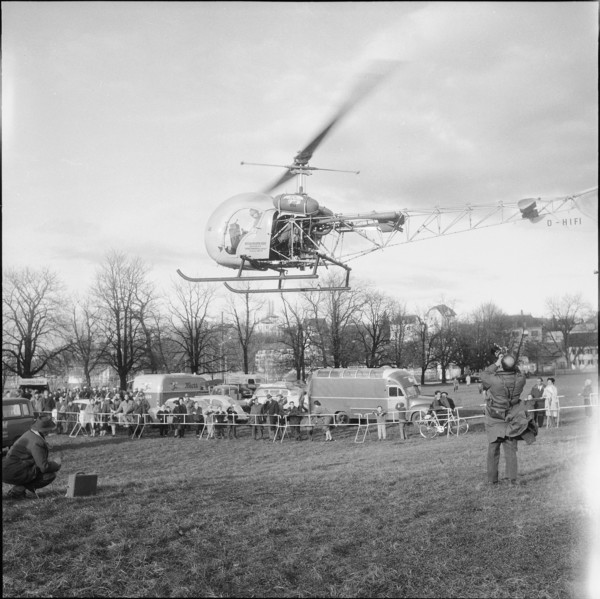 Helicopter at exhibition noise abatement, Zurich 1960.