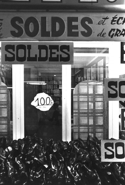 1975, Paris, Marais, shop windows