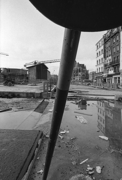 1976, Paris, Rive droite, Les Halles, construction site.