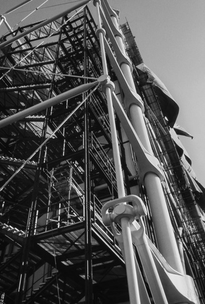 1976, Paris, Rive droite, Centre Pompidou, Beaubourg.