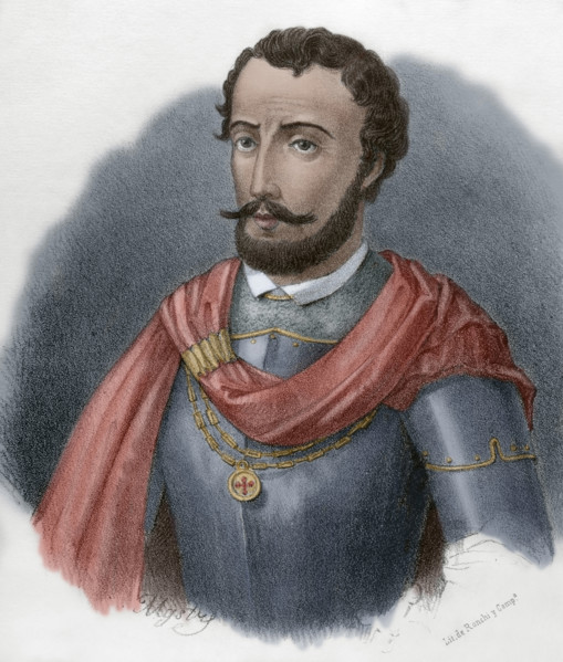 Diego Hurtado de Mendoza y Pacheco (1503-1575). Spanish poet and diplomat. Portrait. Lithography.