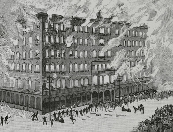 Milwaukee, Wisconsin, United States. Newhall House Hotel Fire. Hotel built in 1856 by merchant