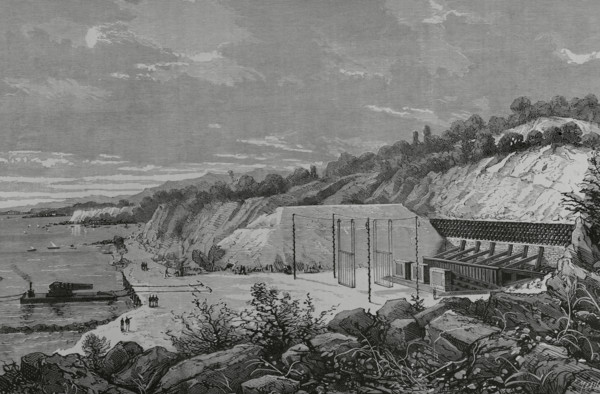 Italy. Muggiano Polygon (La Spezia). Comparative tests on 48-centimeter thick armor sheets, carried