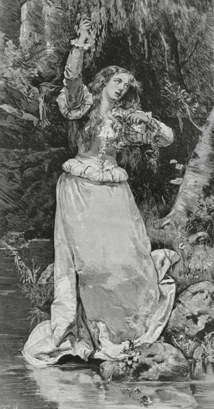 Ophelia. Fictitious character from the play ""Hamlet"" by William Shakespeare (1564-1616).