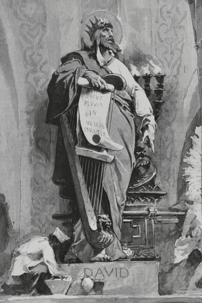 David (ca. 1040-966 BC). Second king of Israel (ca. 1002 BC-ca. 970 BC). Engraving by Capuz after a