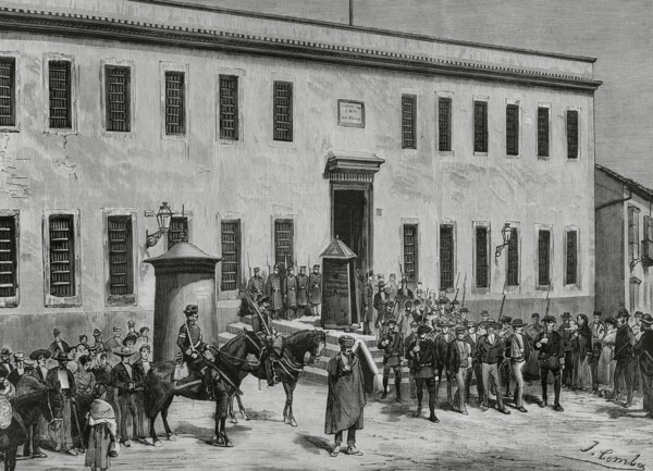 Jerez de la Frontera, province of Cadiz, Andalusia, Spain. Transfer of prisoners from the prison of