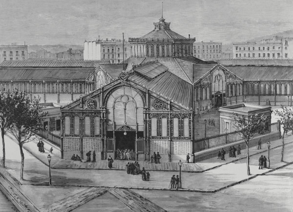 Barcelona, Catalonia, Spain. Exterior view of the new San Antonio Market (Mercat de Sant Antoni).