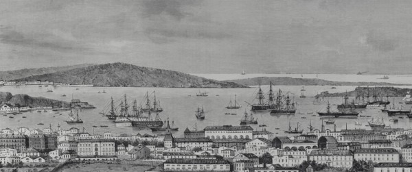 Toulon, France. General view of the city and port. Engraving. The Spanish and American Illustration