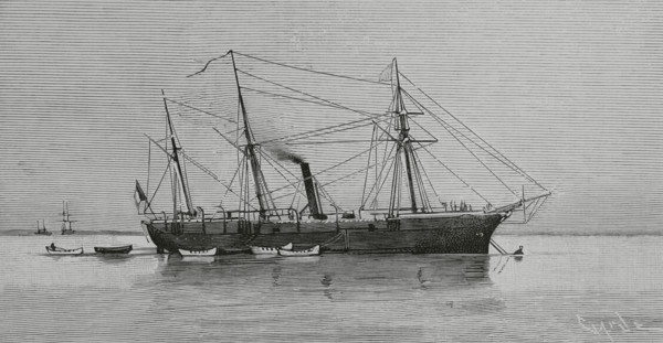 Toulon, France. Vessel the ""Sarthe"". Evidence suggests that the cholera epidemic of 1884 in