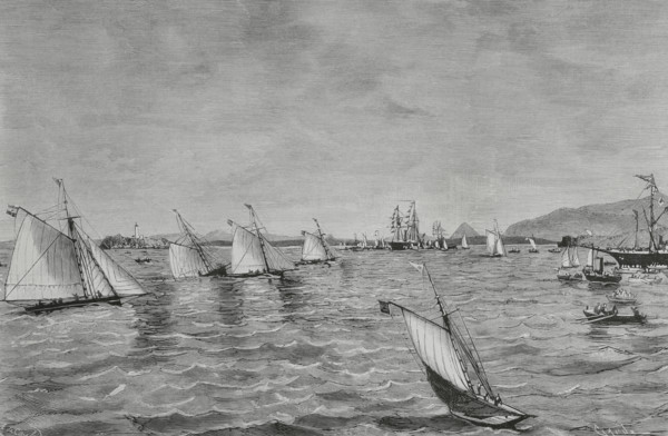 History of Spain. Sailing regattas held in the bay of Santander, in the Abra del Sardinero, on 29
