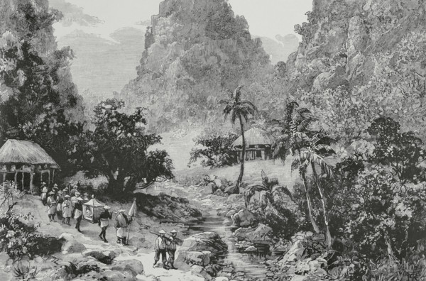 Tonkin. Cao Valley, centre of the region's gold-bearing grounds. Former French protectorate in