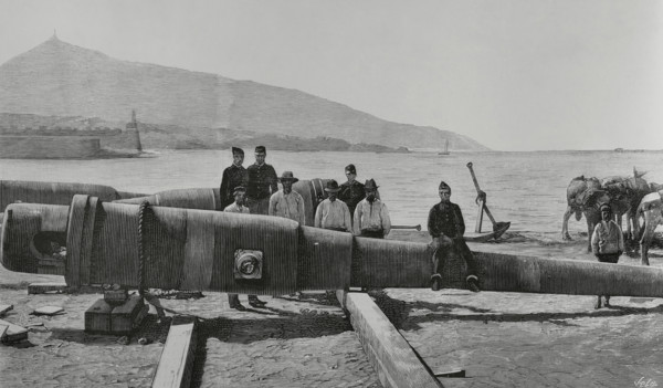 History of Spain. Ceuta. Three Krupp 260 mm (10.2 inch) guns, which the Spanish government assigned