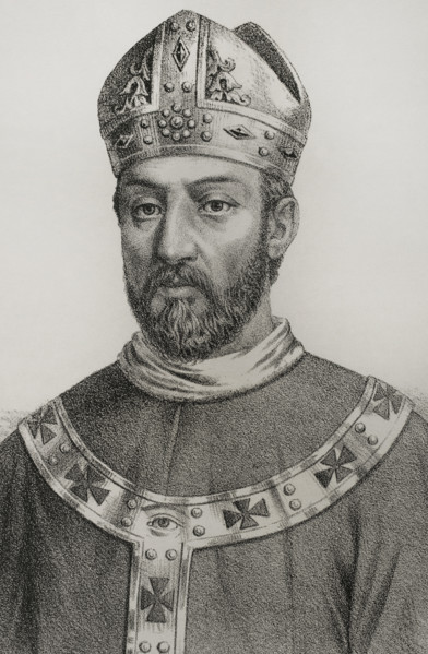 Severus of Menorca. Bishop of the island of Menorca in the early 5th century. Portrait. Lithography