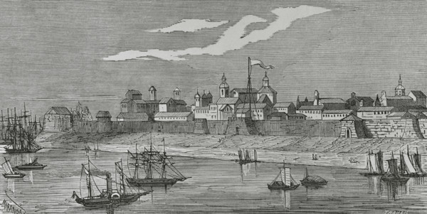 Manila, Luzon island, Philippines. General view of the city. Illustration by Miranda. Engraving by