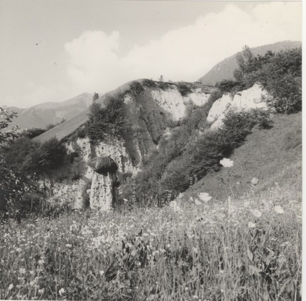 Details of a typical erosional landscape. Iseo Lake, Italy,