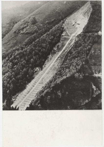 Giazza Wood landslide settlement. Italy,