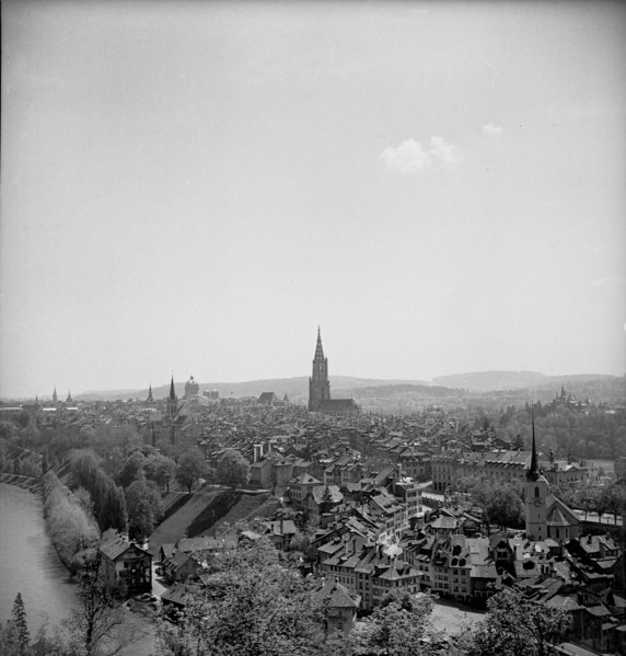 Old town and Munster, Berne 1954.