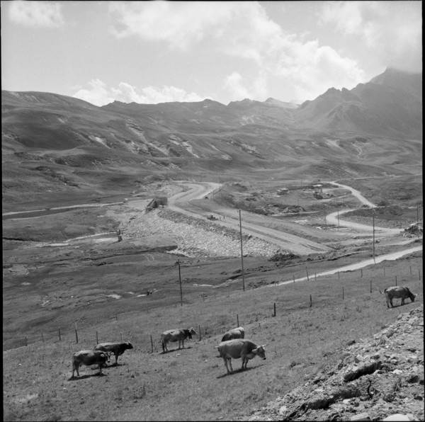 Dam on Melchsee-Frutt under construction 1958.