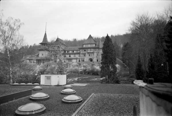 Demolition of the Dolder Waldhaus Hotel in Zurich in 1972.
