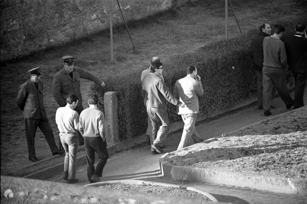 Prisoners at the prison in Lugano, 1968.