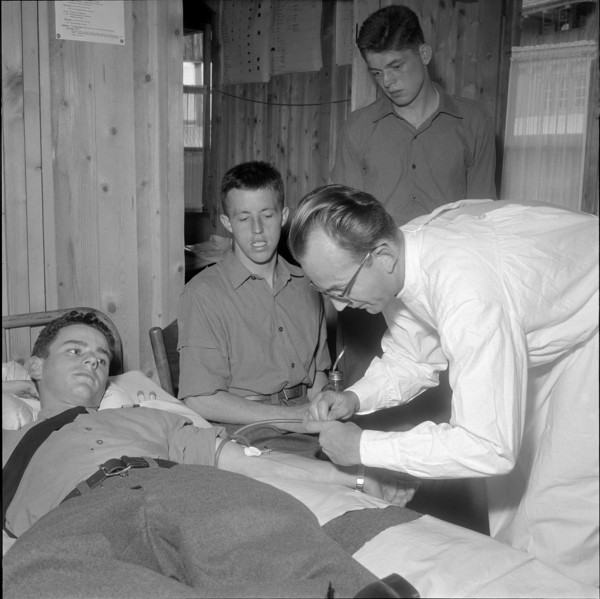 Recruits during Blood Donation, 1955.