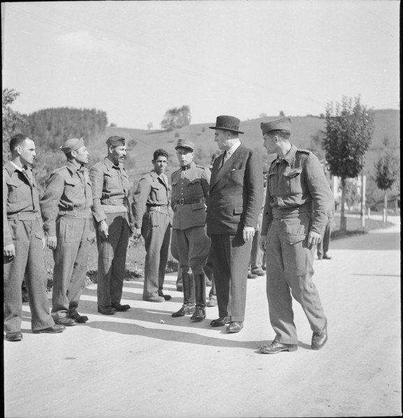 Commission of the Red Cross visits an internment camp, 1944.