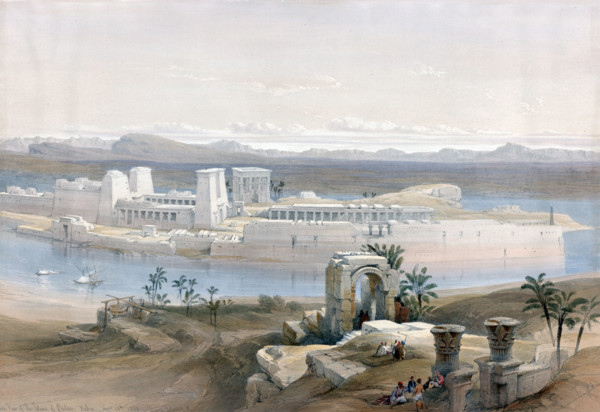 General view of the sunken island of Philae