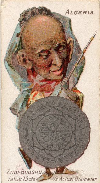 Coins from various countries with symbolic people