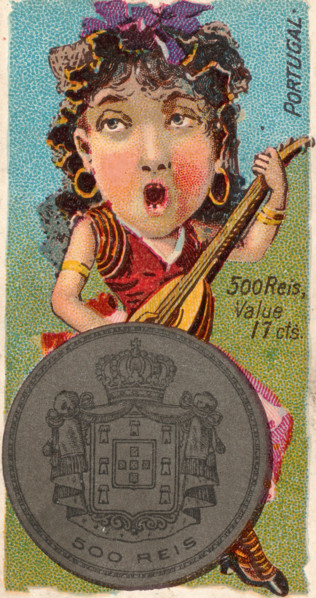 Coins from various countries with symbolic people