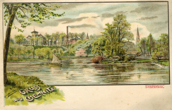 The castle pond in Chemnitz