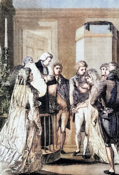 The wedding of Prince Frederick. Duke of York. second son of George III. and Princess Frederica