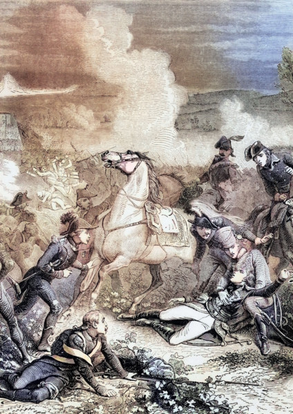 The death of General Louis Charles Antoine Desaix (1768 to 1800). a French general and military