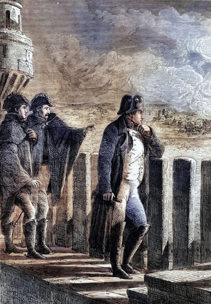 Napoleon I observes the fire of Moscow. which broke out on 14 September 1812. the day when Russian