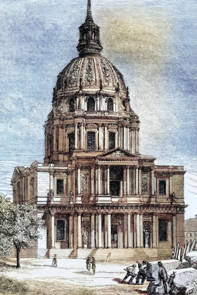 The Invalides Church in Paris. France. where Napoleon I's tomb lies after his death on May 5. 1821.